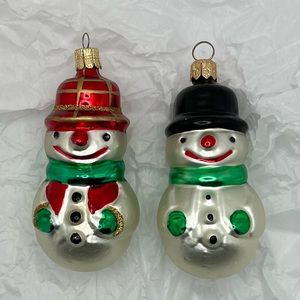 Vintage Snowmen Christmas Ornaments